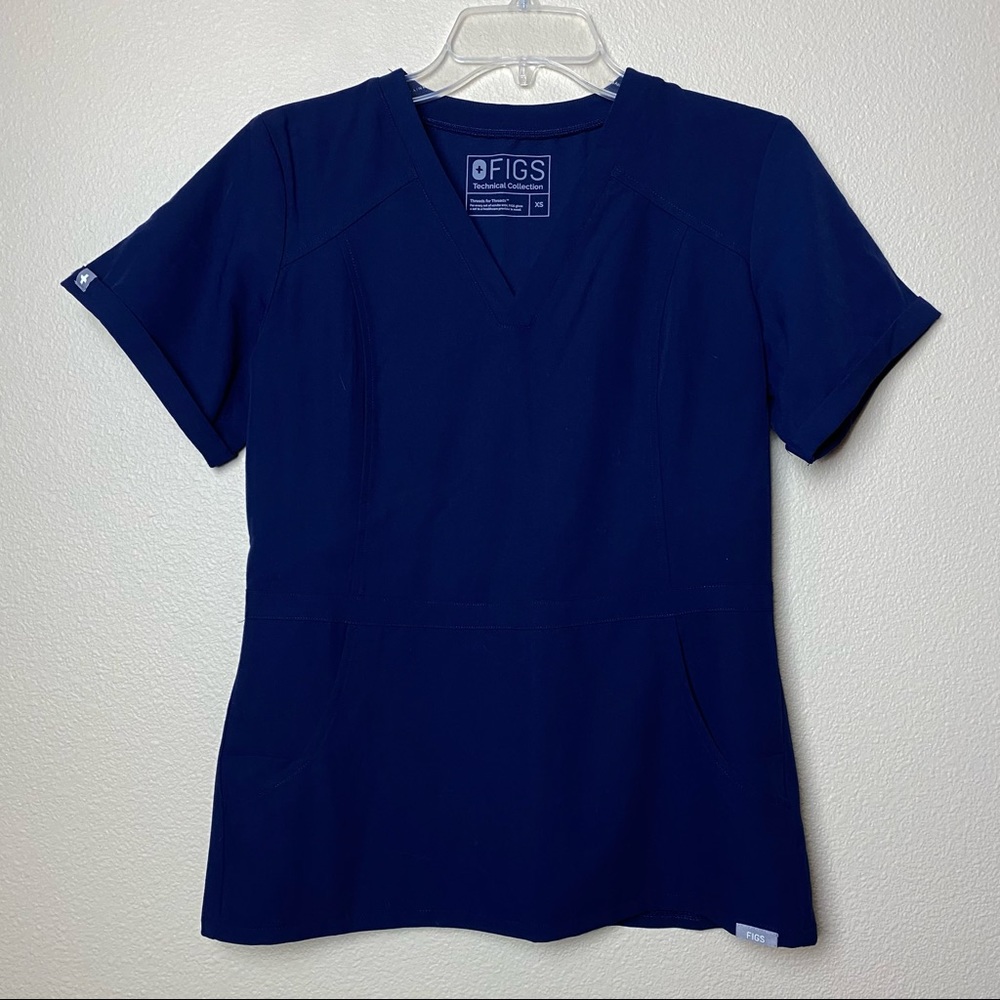 FIGS Flores Peplum XS - Navy